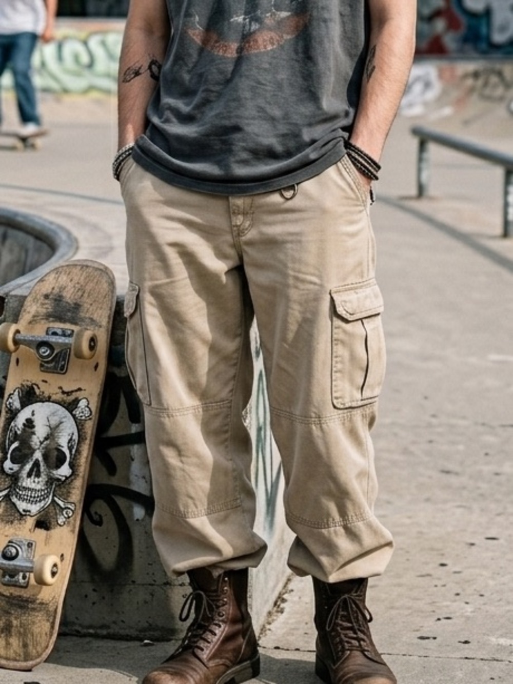 Cabelas Trail Hiker Cargo Pants Mens 26x29 Khaki Tan Canvas Rugged Outdoor